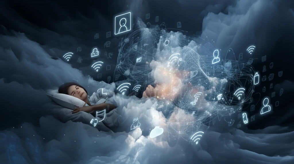 Peaceful sleep enhanced by IoT sensors, symbolizing advanced sleep apnea diagnosis