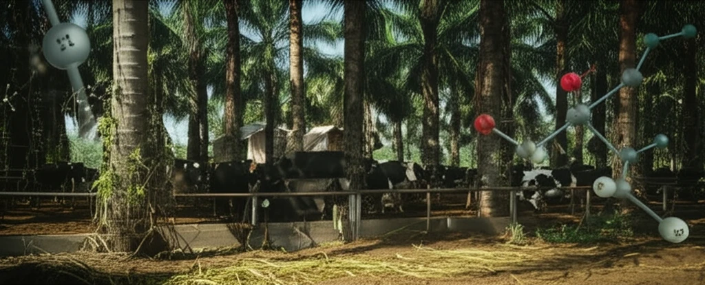 Babassu palm trees and livestock farm