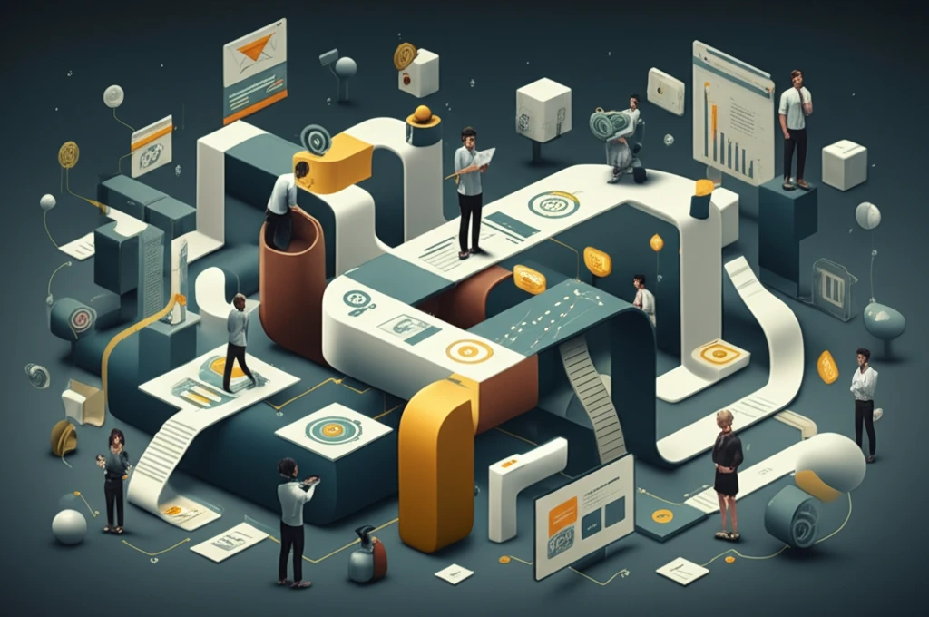 A diverse team collaboratively building a flexible business model.