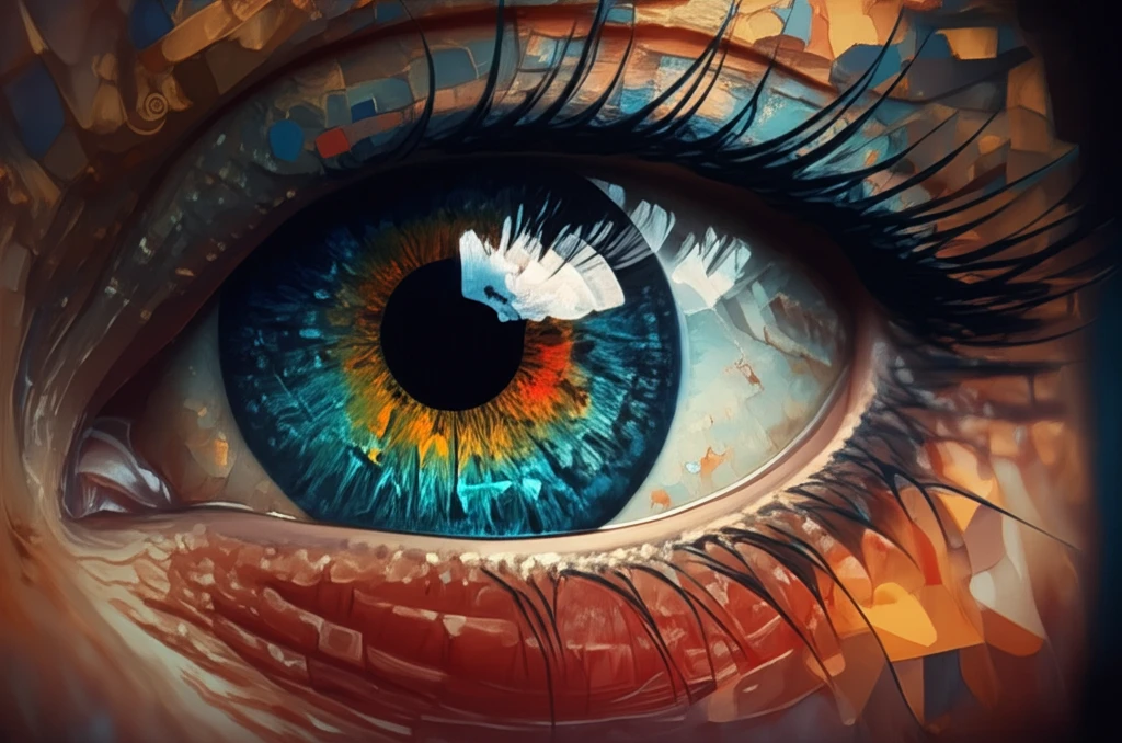 Surreal eye illustration symbolizing vitreoretinal surgery.