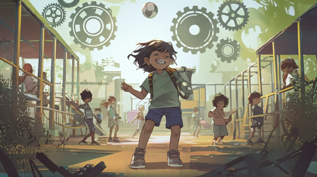 Children actively playing on a vibrant playground, promoting motor skill development and physical activity.