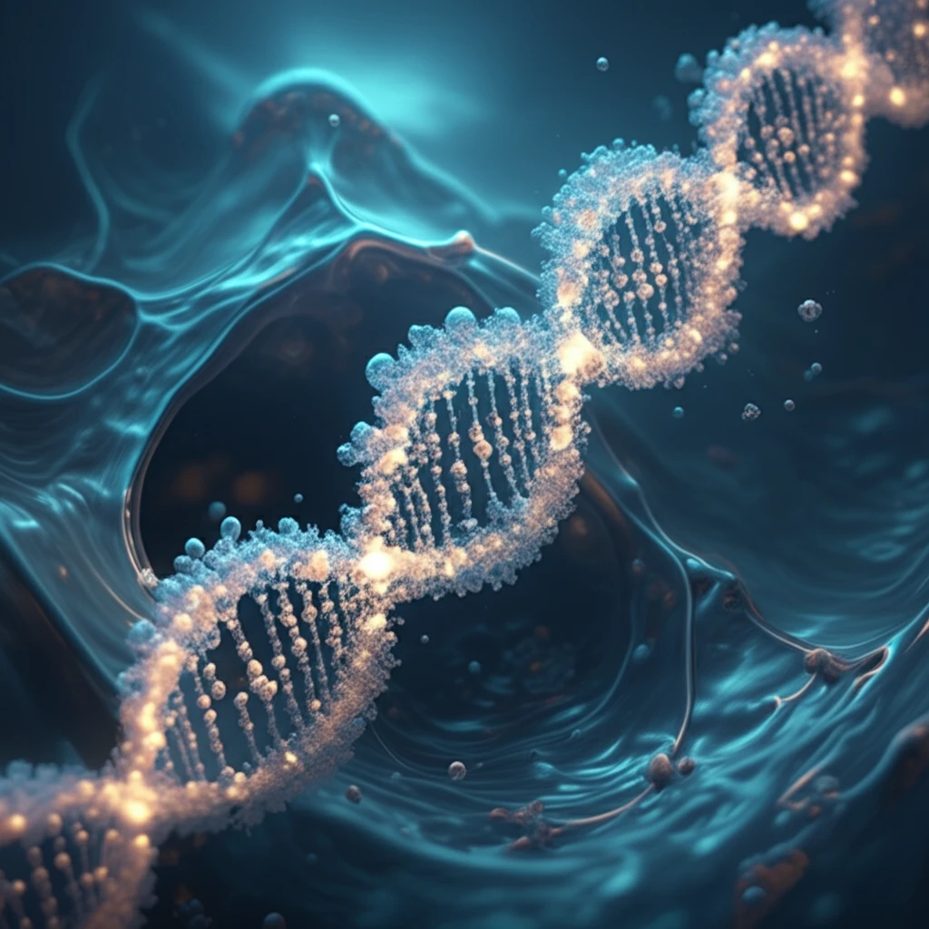 Surreal digital illustration of collagen type III at high resolution