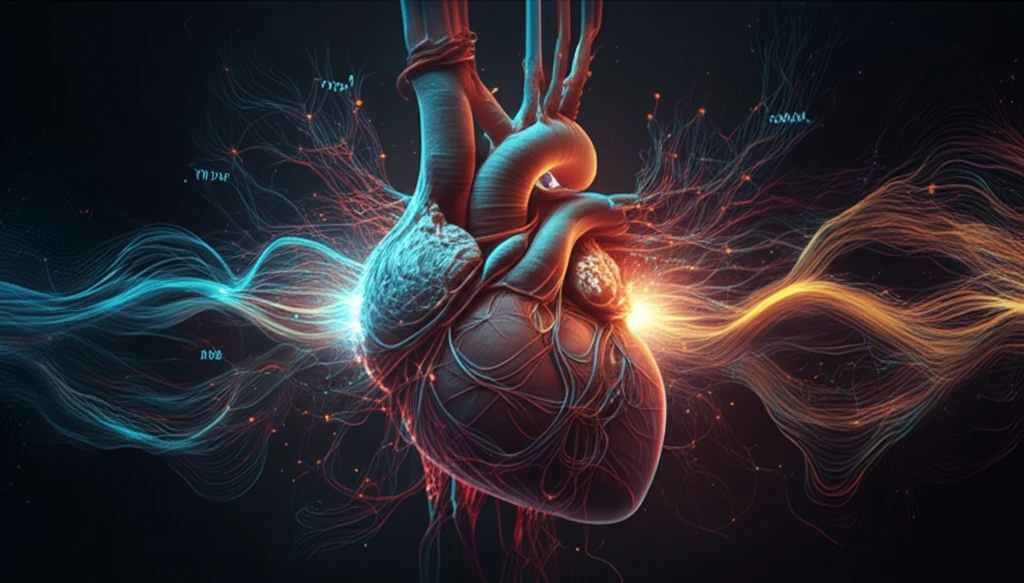 Interconnected heart and lungs, symbolizing the link between Tbx5 gene and cardiopulmonary development
