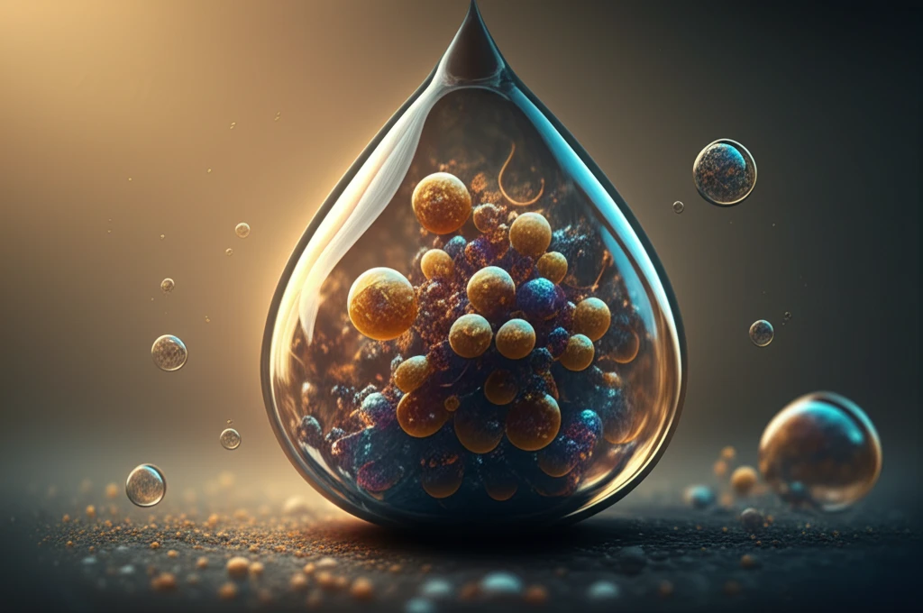 Nanoparticles assembling on a liquid crystal droplet.