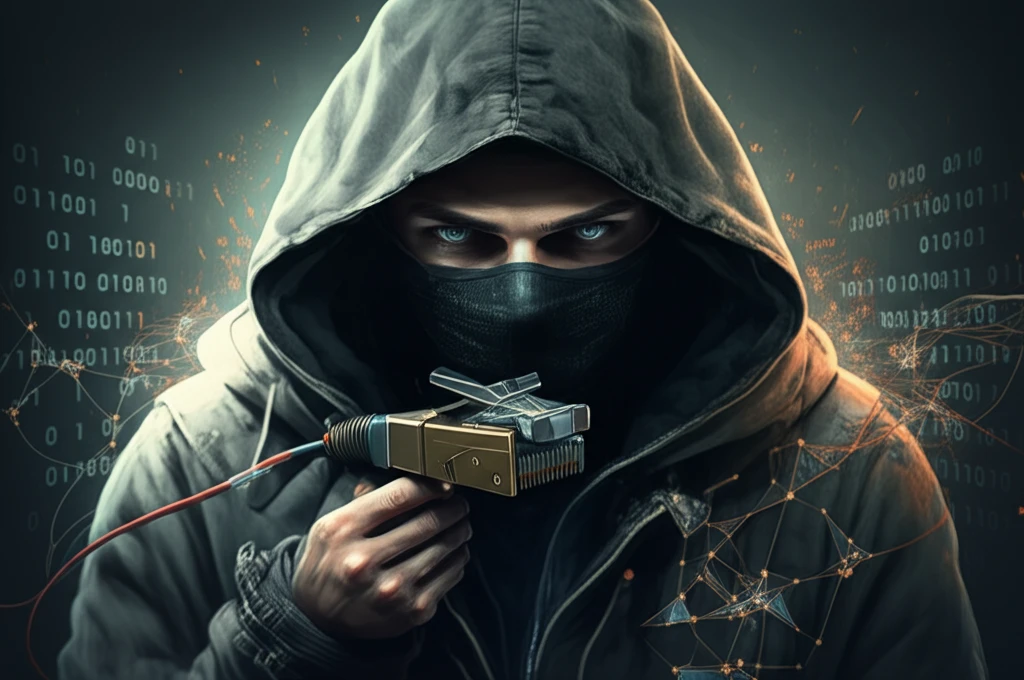 A digital illustration symbolizing online anonymity and network security.
