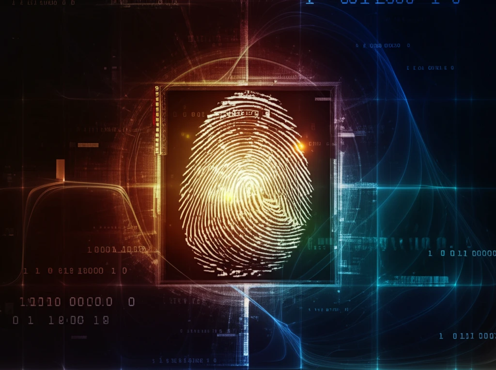 Fingerprint transforming into a high-tech security interface