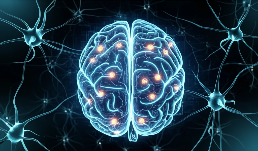 Glowing neural pathways in a brain representing autoimmune encephalitis.