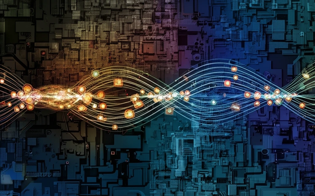 Interconnected quantum particles symbolizing quantum coherence.