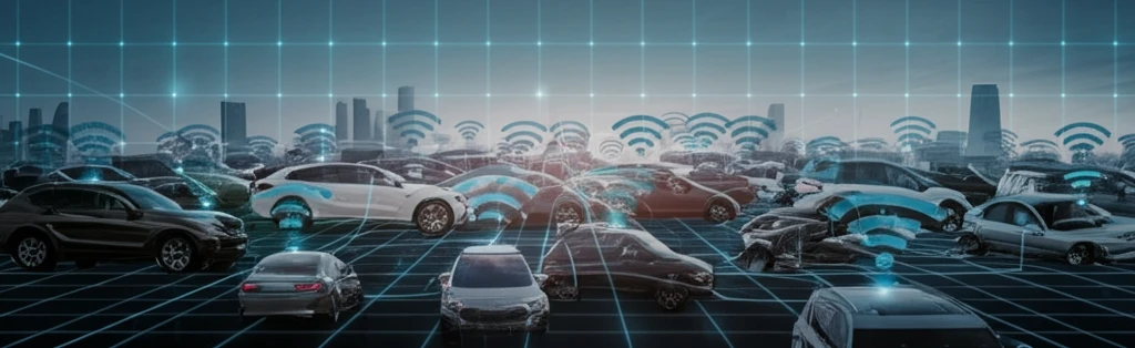 Connected cars merging with wireless signals