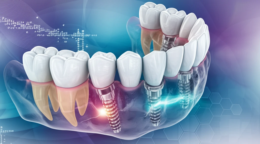 All-on-Four dental implants showing stress distribution