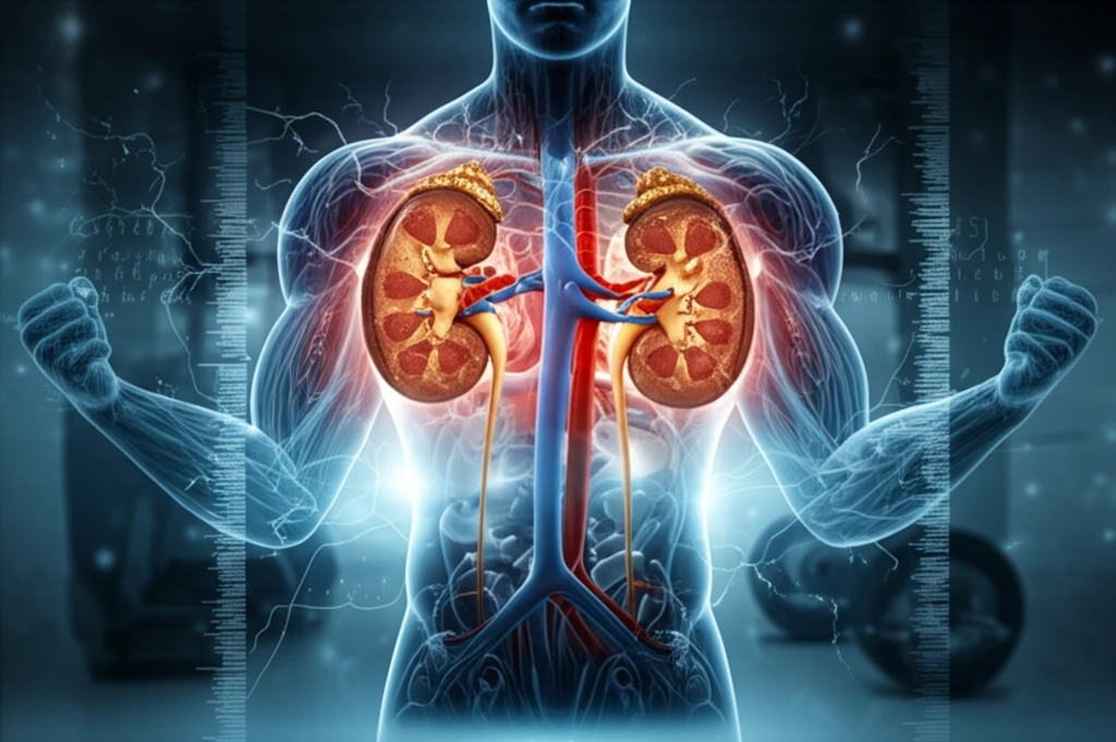 Symbolic image of strong body and healthy kidney