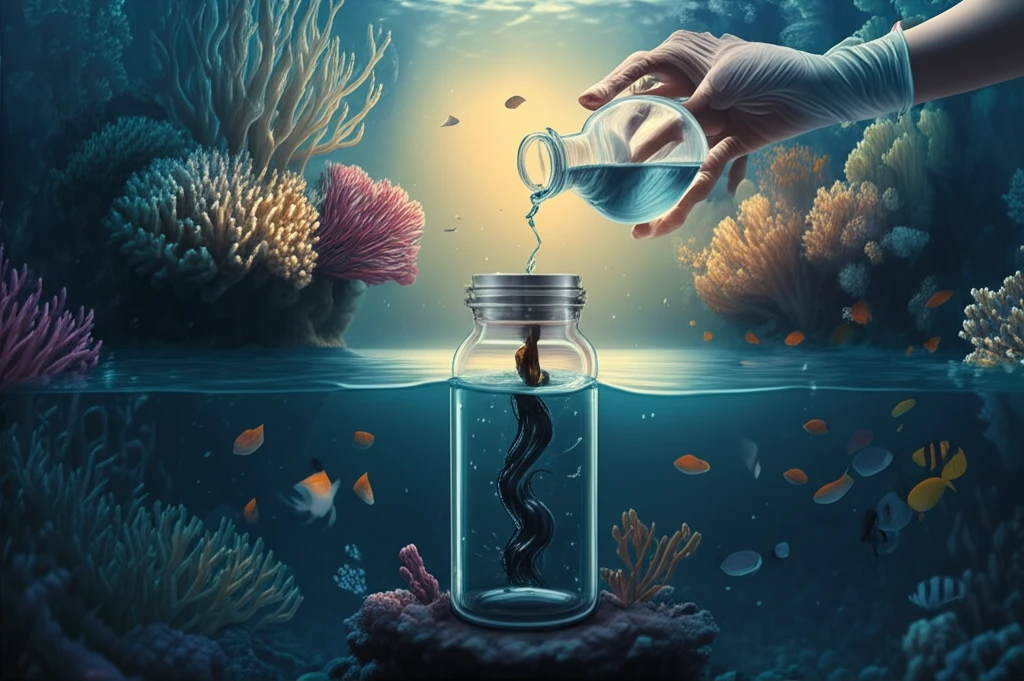 Scientist replacing mercuric chloride with benzalkonium chloride to preserve a vibrant coral reef