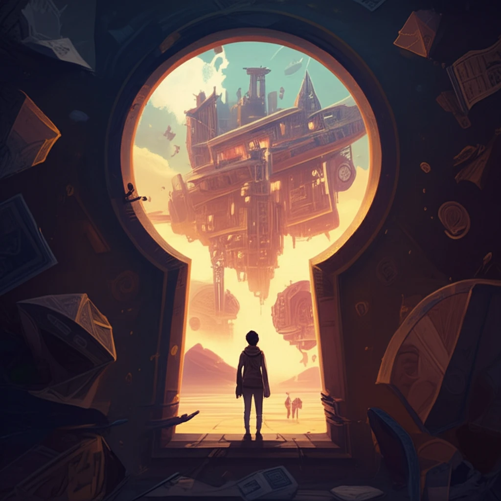 Surreal illustration representing hermeneutics and interpretation.