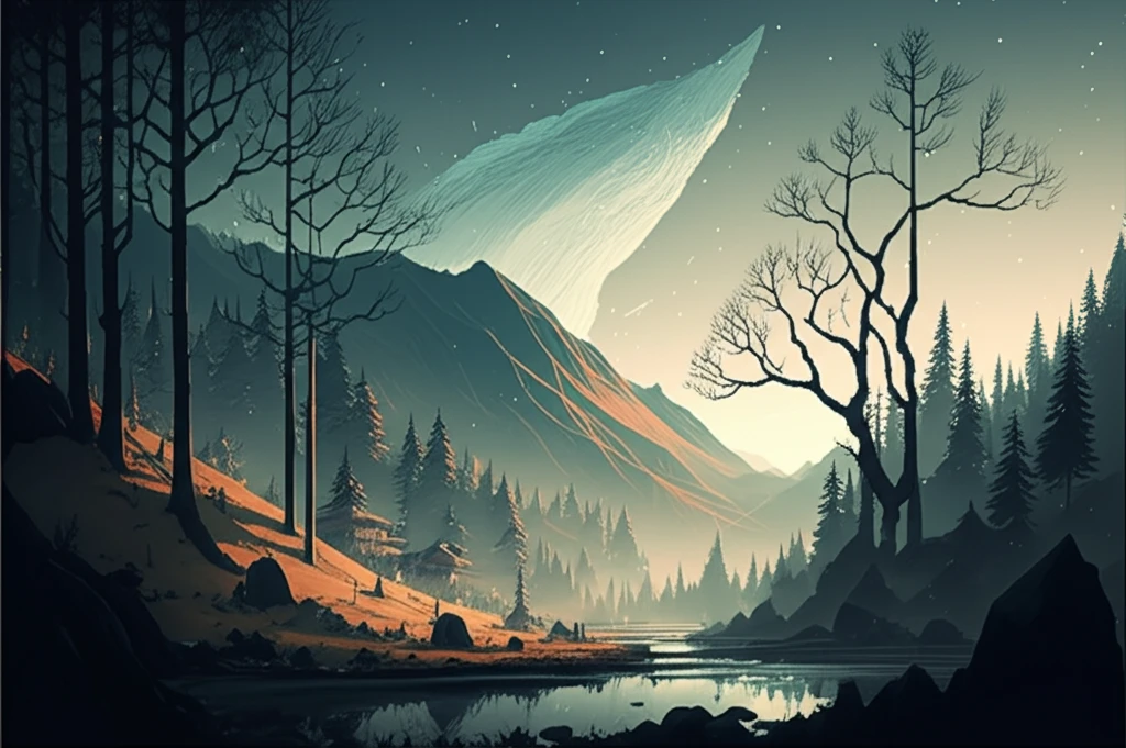 Surreal illustration depicting climate change in Kashmir Valley