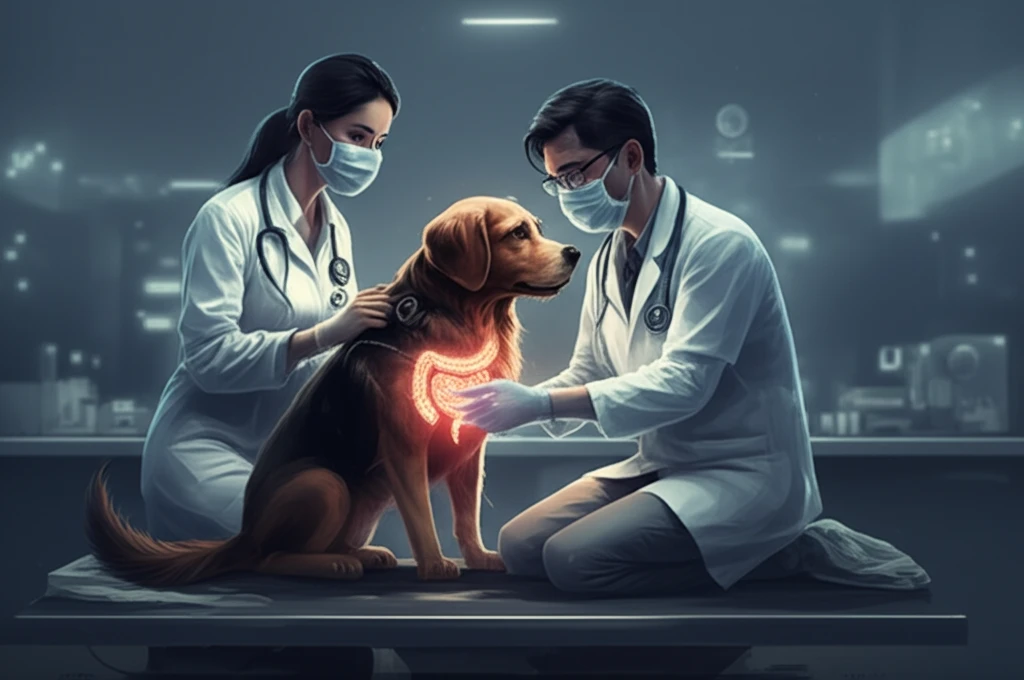 Veterinarian examining a dog, representing proactive pet care.