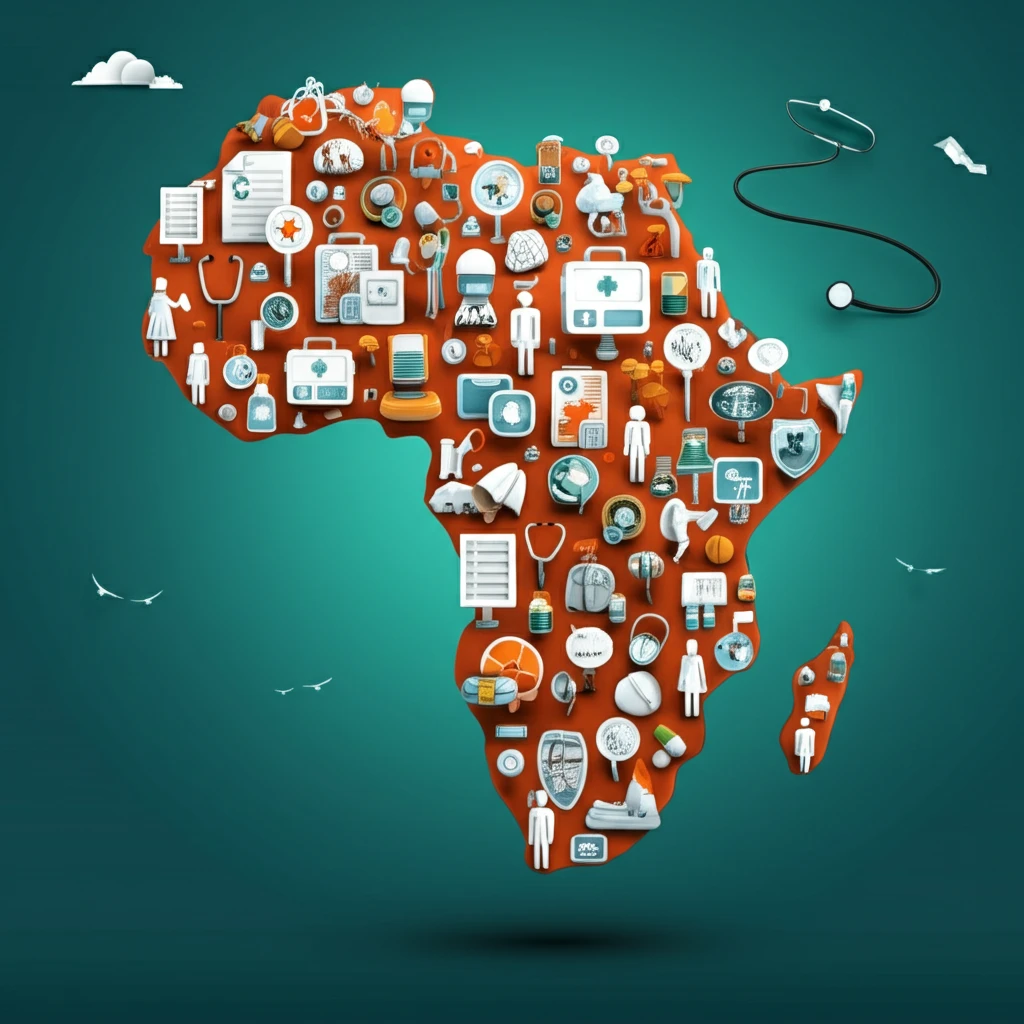 Stylized map of Africa symbolizing medical tourism's balance between economic prosperity and equitable healthcare access.