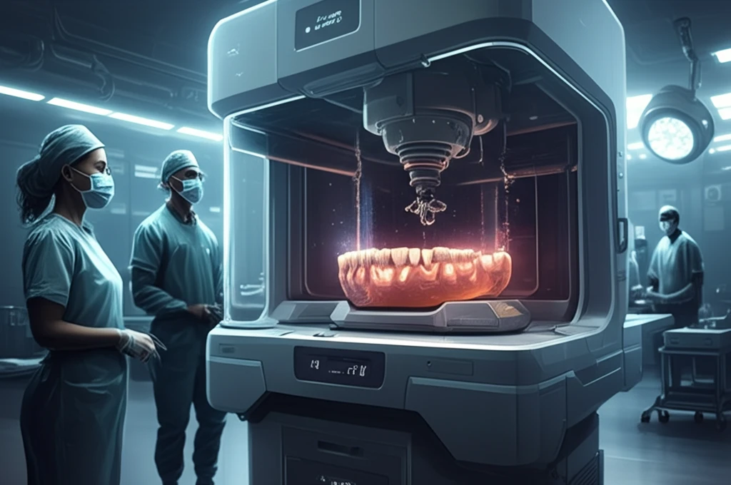 3D printer creating a human jawbone.
