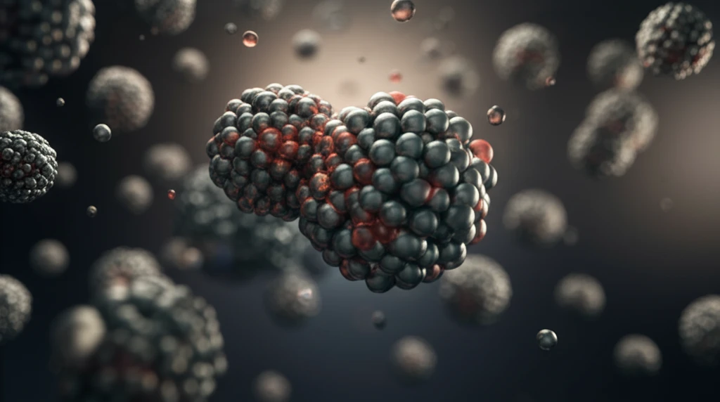 Carbon and manganese atoms merging within a steel structure.