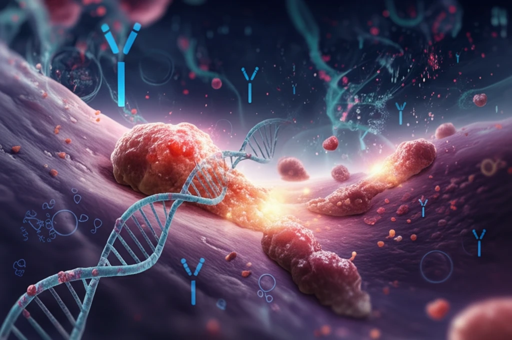 Microscopic view of liver cells transitioning to cancerous, DNA, biomarker.