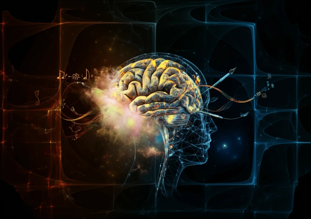 Interconnected brains symbolizing the fusion of art and science.