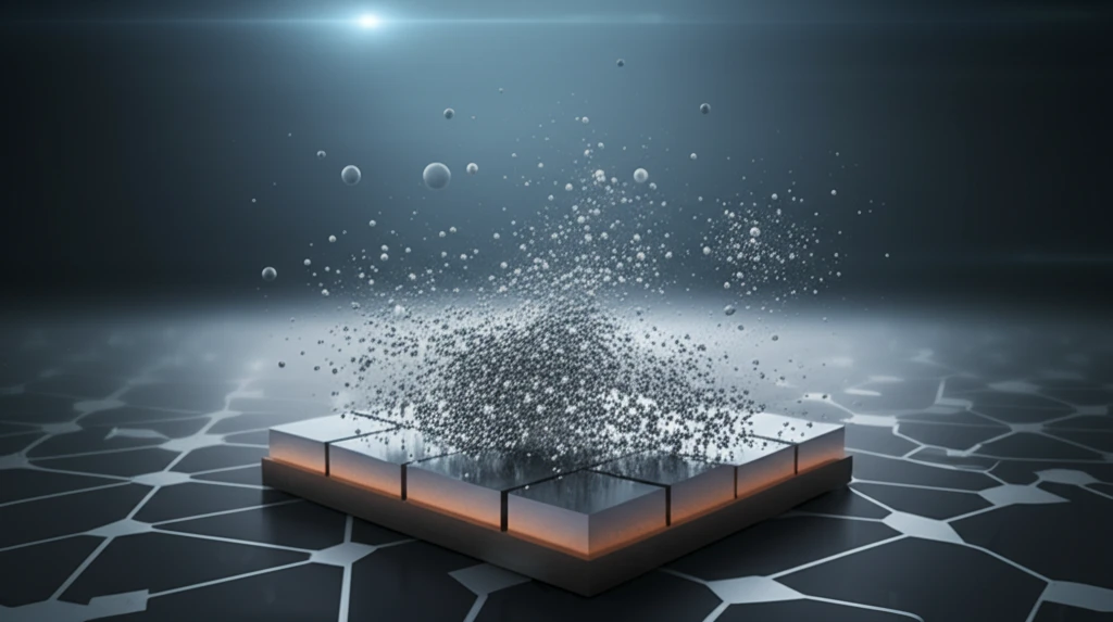 Solar cell with silver particles dissolving into it.