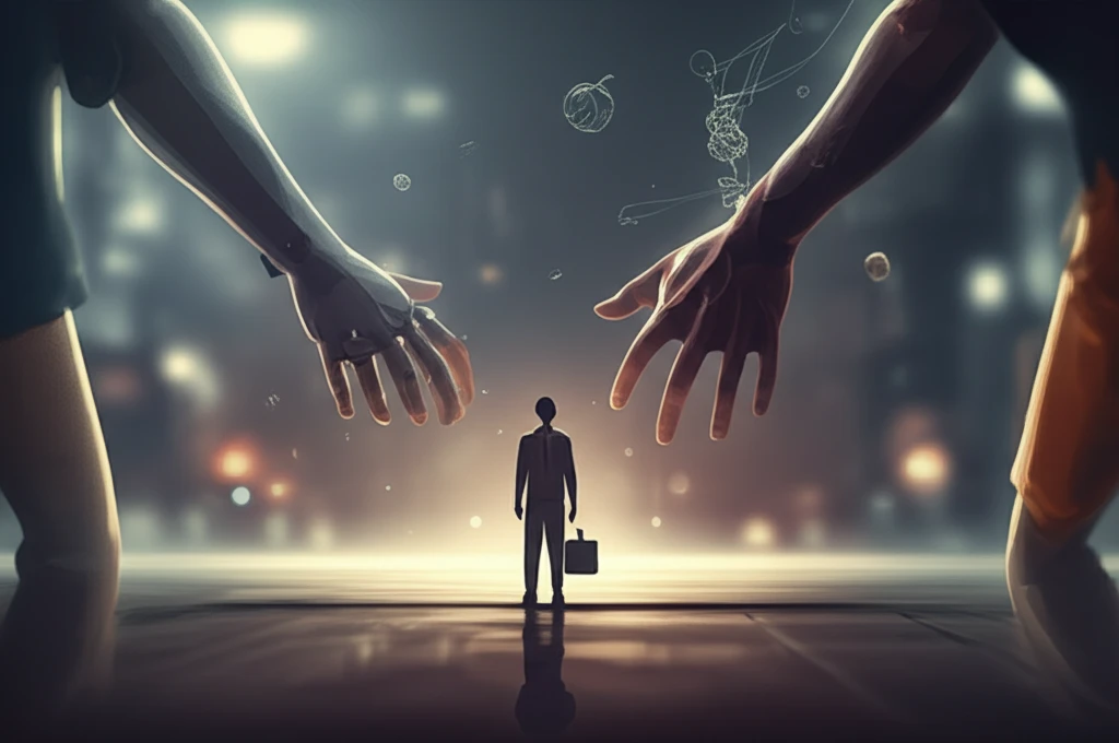 Symbolic illustration of reaching out for connection in ALS.
