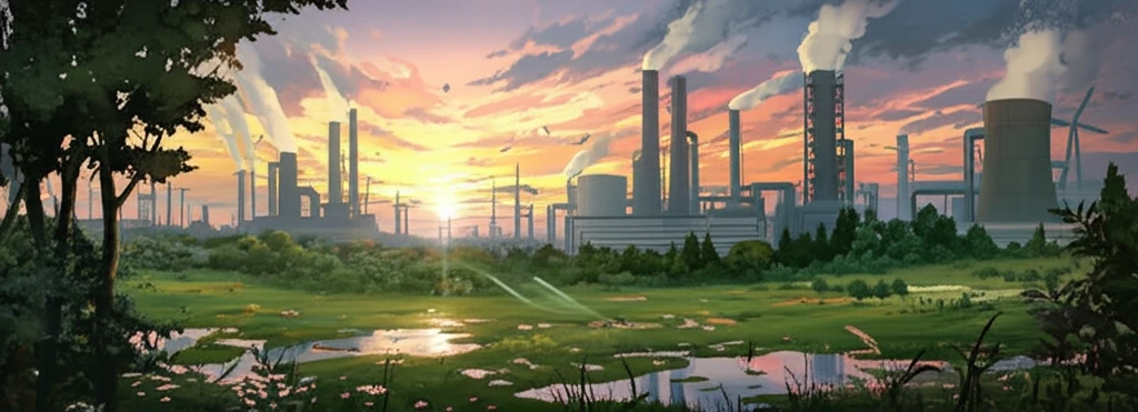 Sustainable remediation transforming a polluted site into a thriving environment.