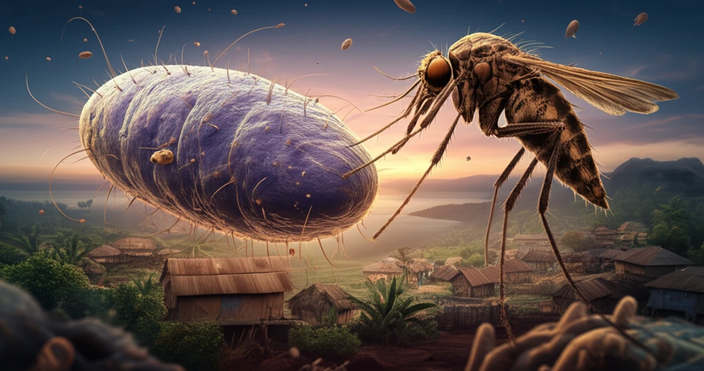 Illustration of Leishmania parasite transmission by sandfly