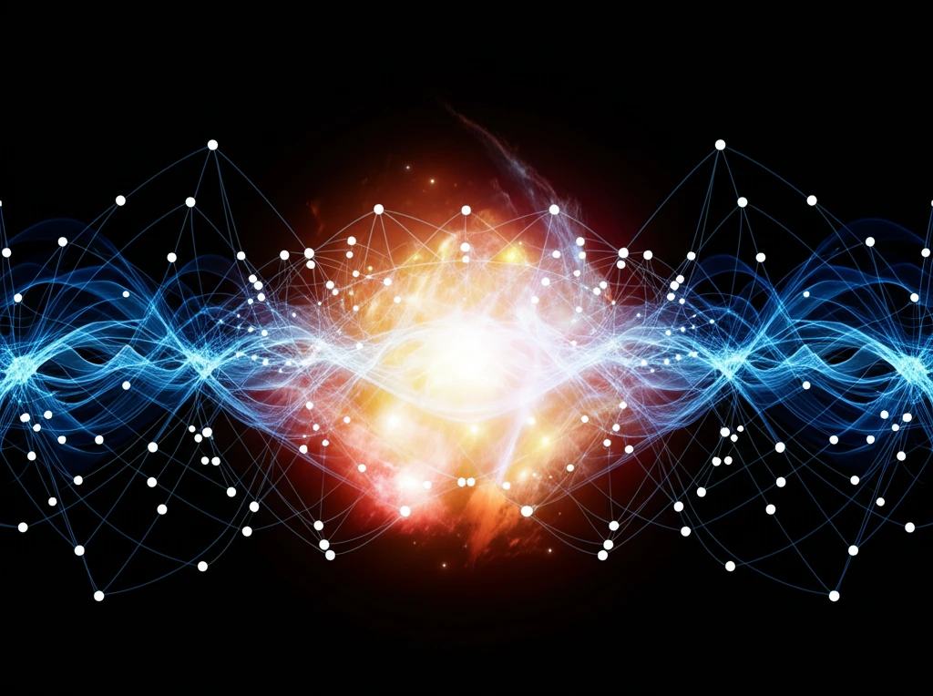 Surreal illustration of a network graph merging with flowing shapes, representing the fusion of social network analysis and system dynamics.
