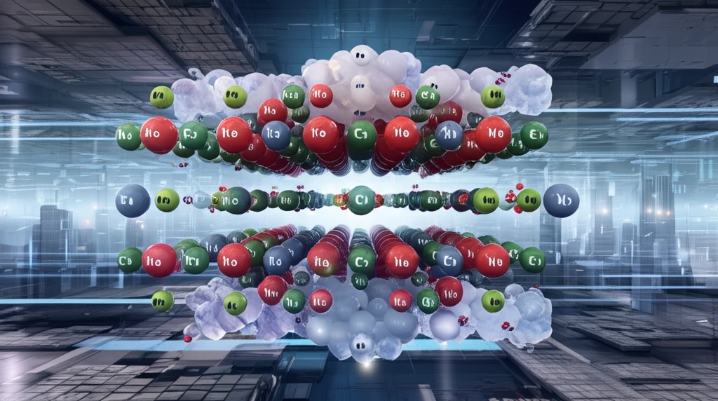 Lithium ions flowing through a crystal lattice, representing anion alloying in solid-state battery electrolytes.