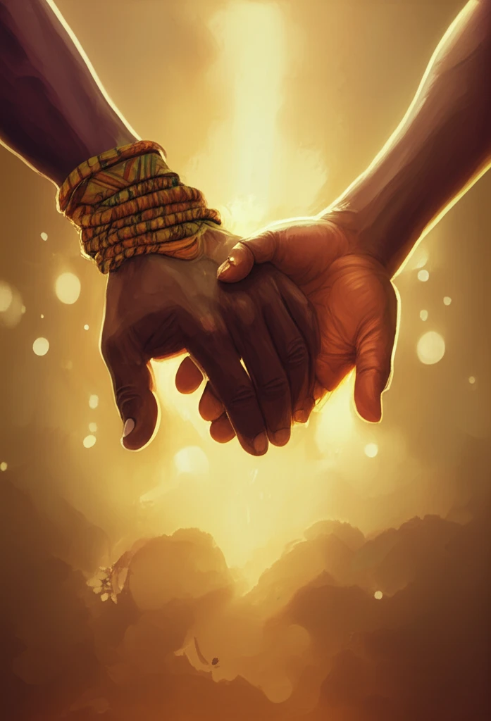 Ghanaian hands intertwined symbolizing forgiveness and unity