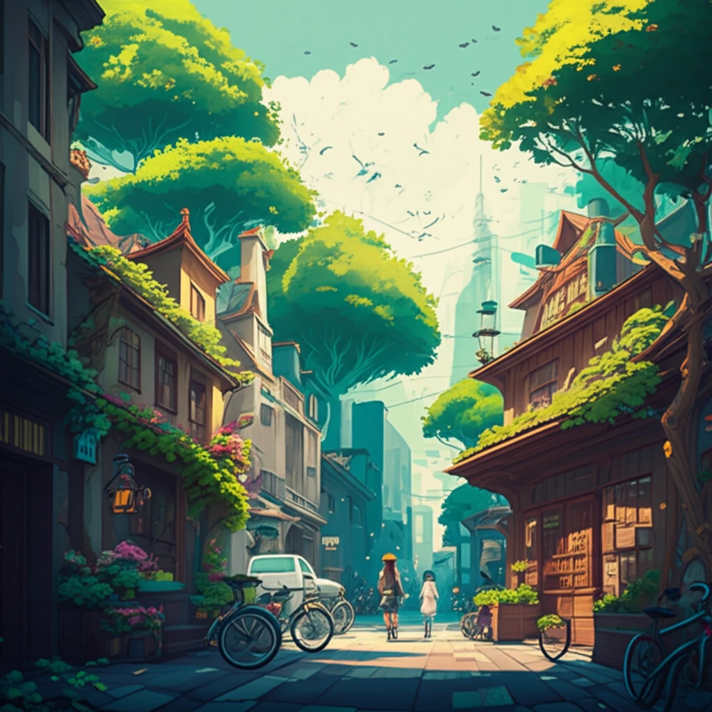 A vibrant European city with innovative green infrastructure.