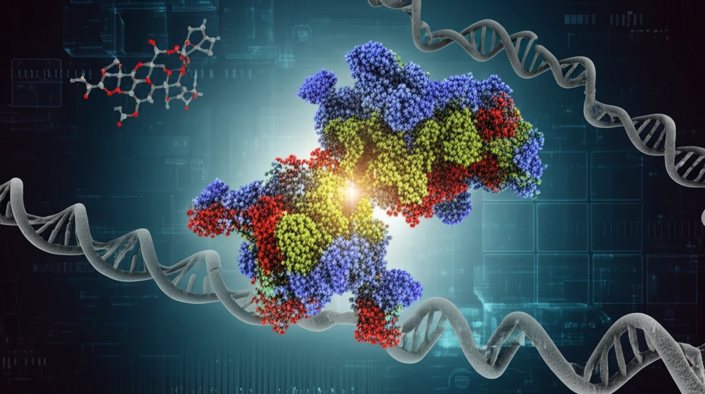 Surreal illustration of Src kinase molecular structure symbolizing scientific correction and accuracy.