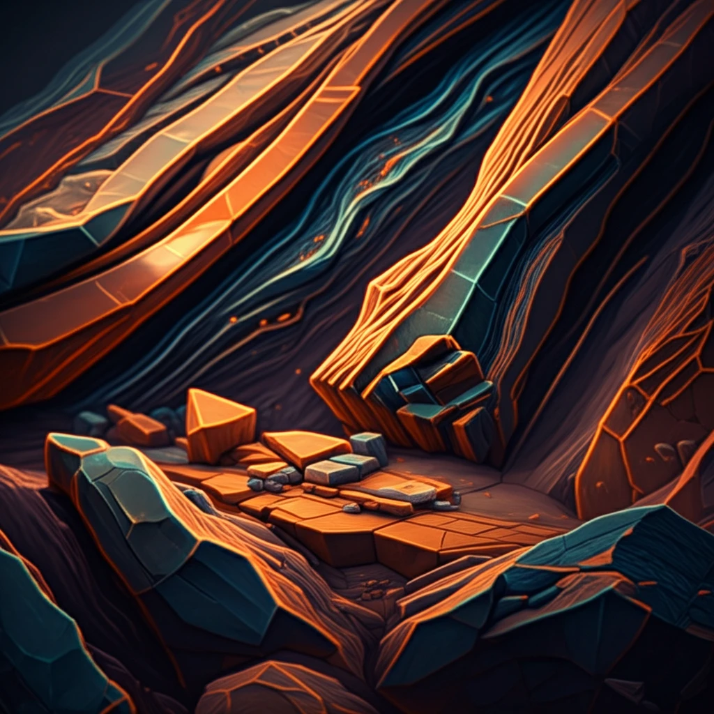 Surreal illustration of microscopic clay minerals revealing Earth's metamorphic history.