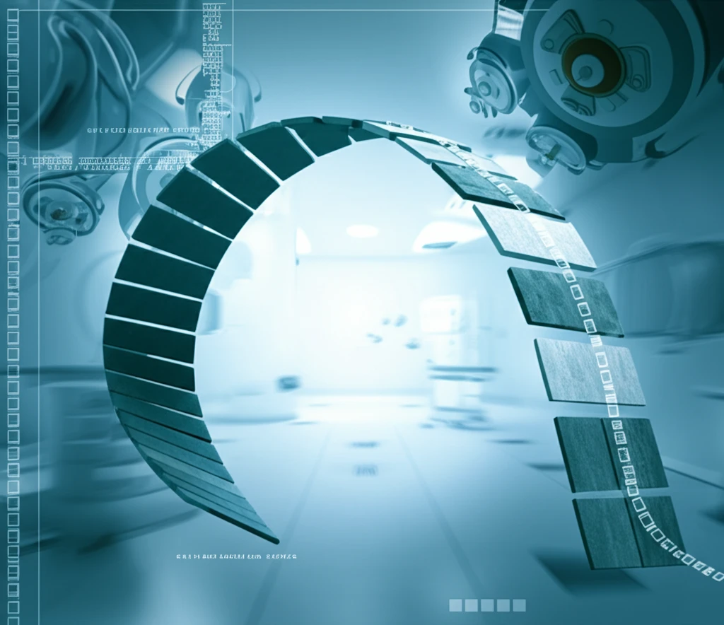 Flexible paper antenna in a futuristic medical setting.