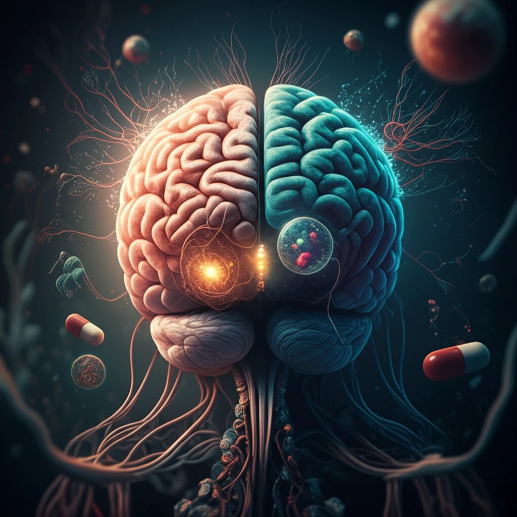 Illustration of targeted drug delivery at the blood-brain barrier.