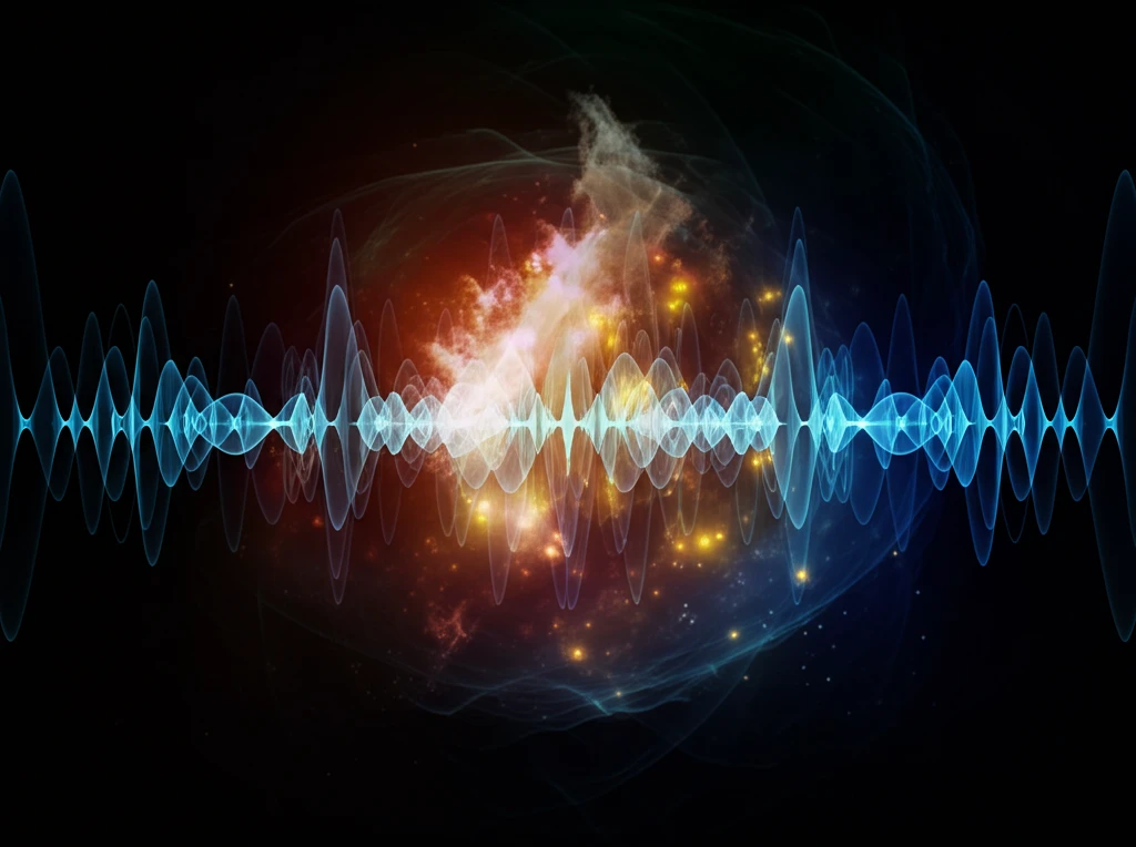 Sound waves visualizing stress lines within a solid material.