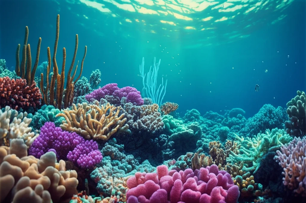 Coral reef ecosystem affected by terrestrial sediment runoff.