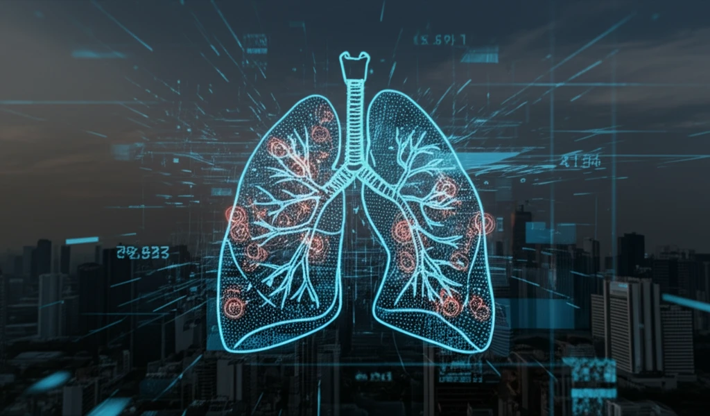Radiomic lung analysis showing tumor aggressiveness prediction.