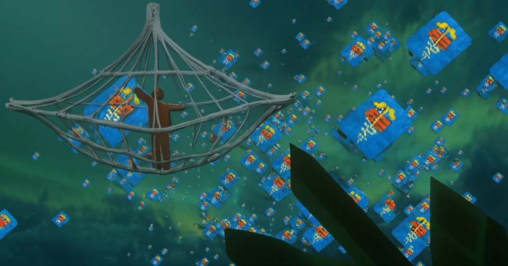 Symbolic image of a safety net made of medications, representing the Pharmacy Assistance Program.