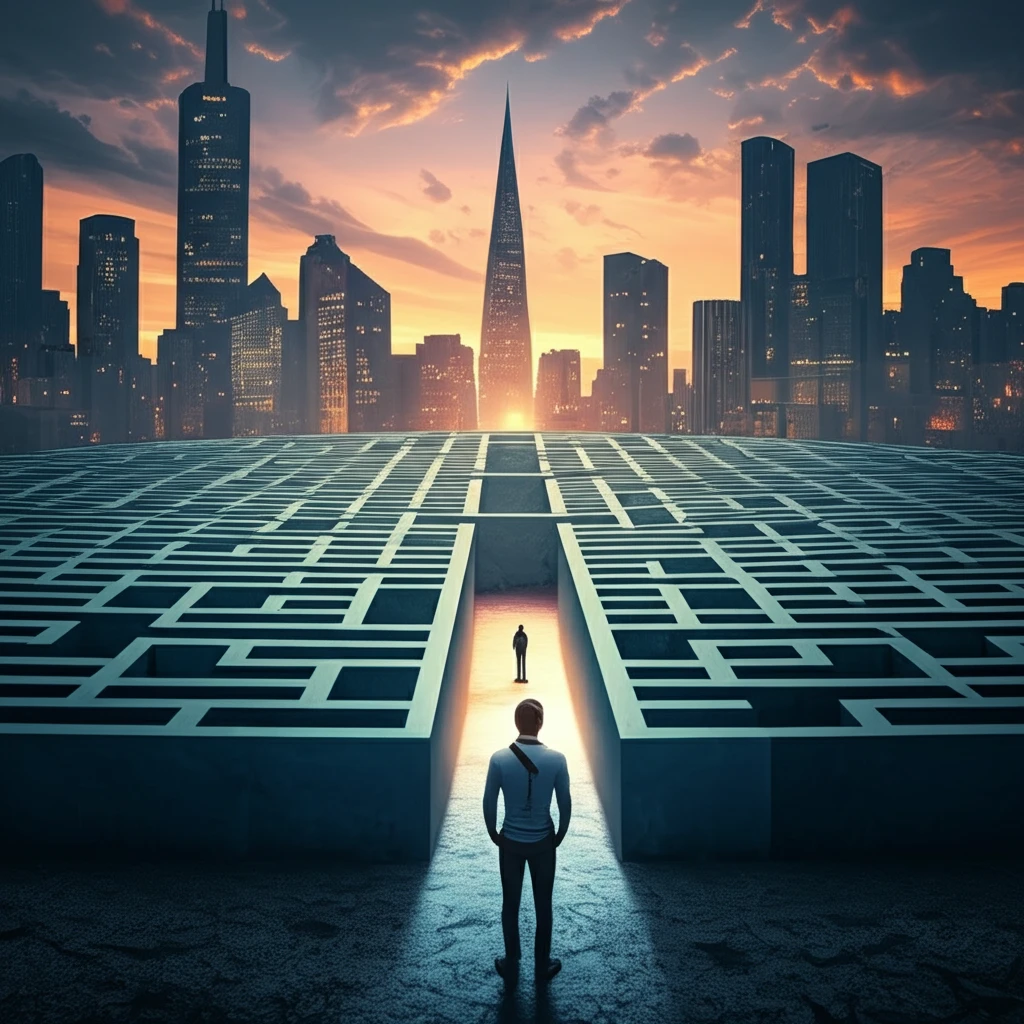 Investment maze leading to financial prosperity