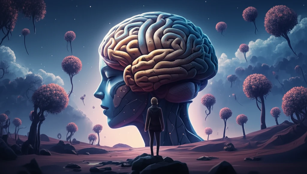 Interconnected minds forming a resilient landscape, symbolizing global mental health.