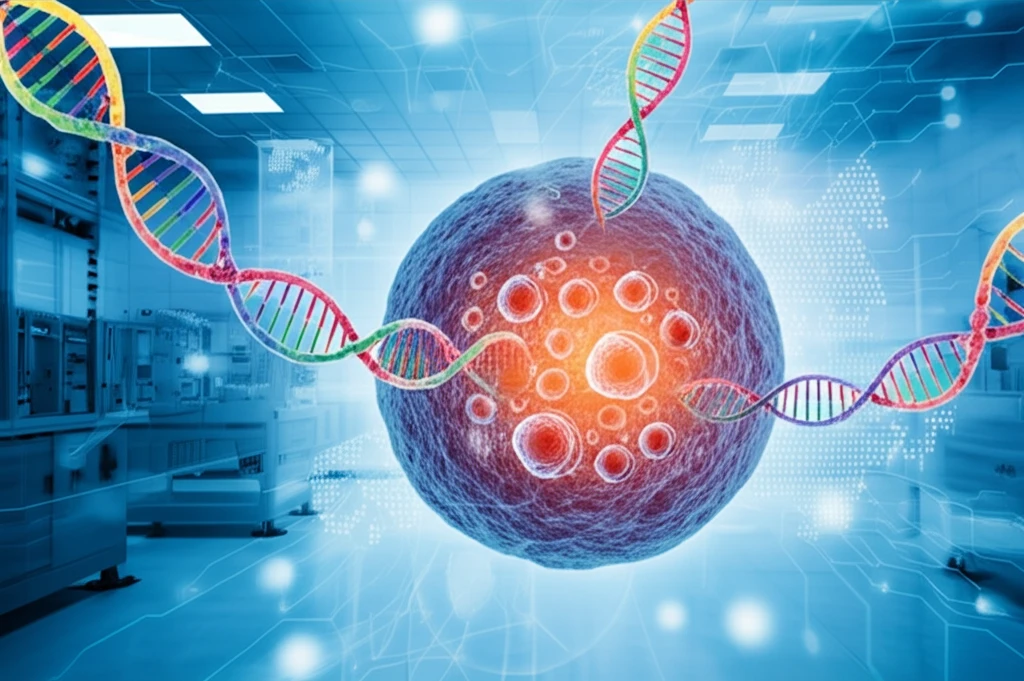 Cell division symbolizing personalized cancer treatment strategies.
