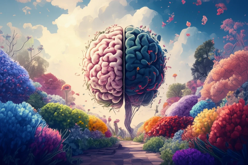 Brain Scan Blooming into Flowers: Advanced imaging reveals the beauty of treatment possibilities.