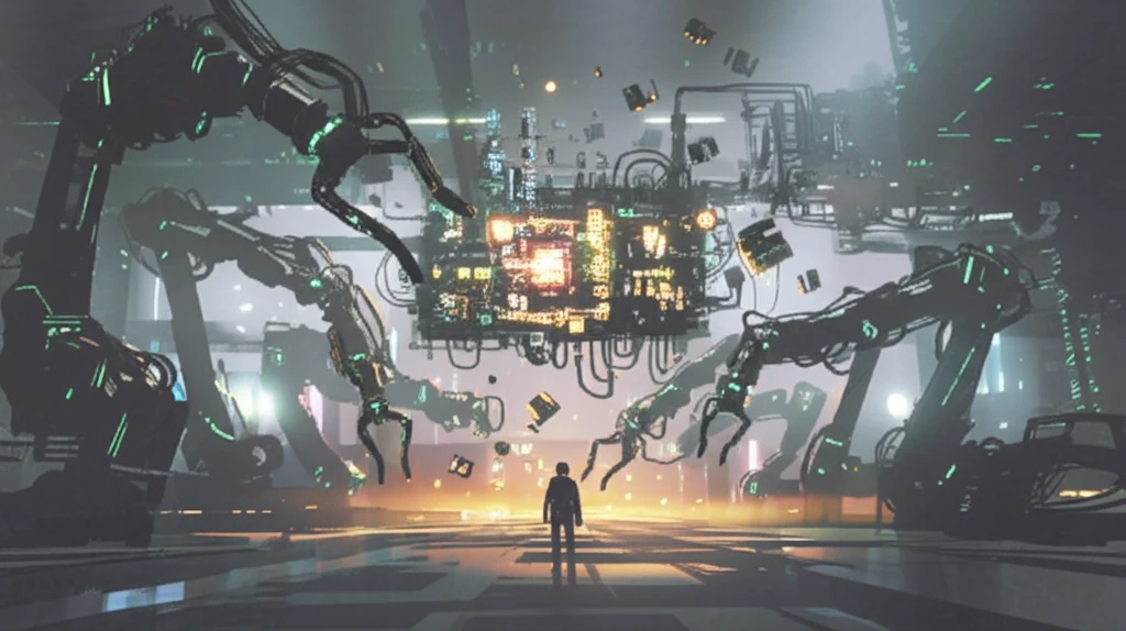 Abstract illustration of an optimized assembly line.