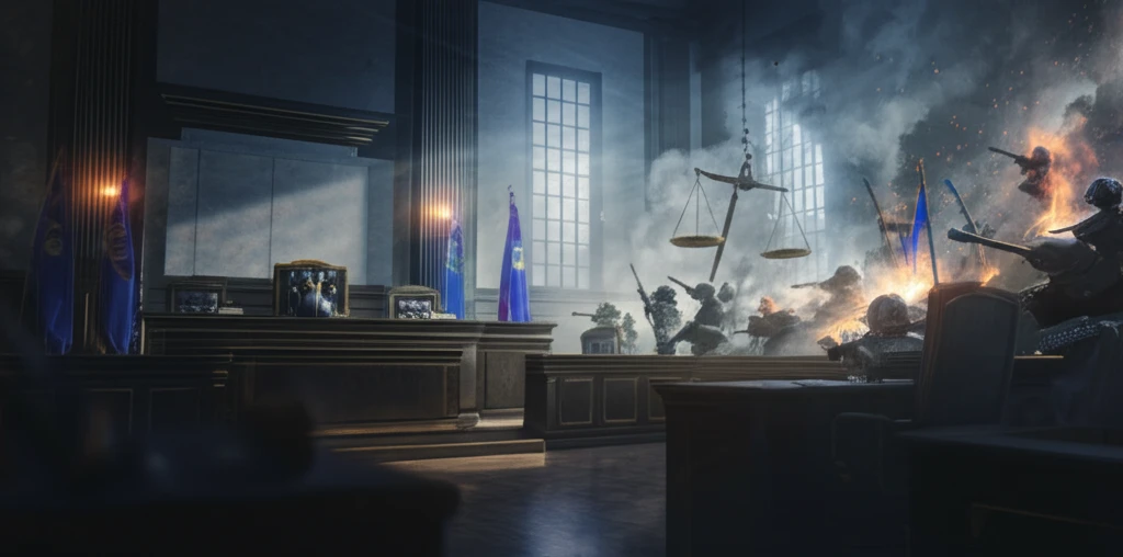 Scales of Justice on a Battlefield: A Surreal Depiction of International Law at War