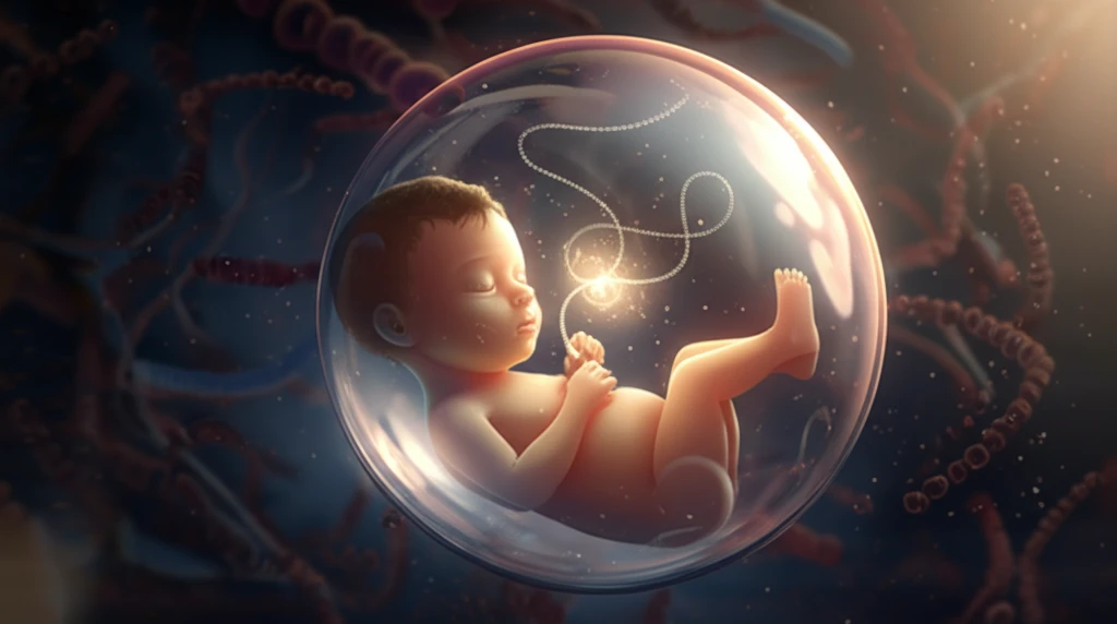 Protective bubble around newborn baby