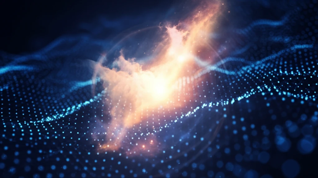 Glowing particles connected as a sign of natural computing