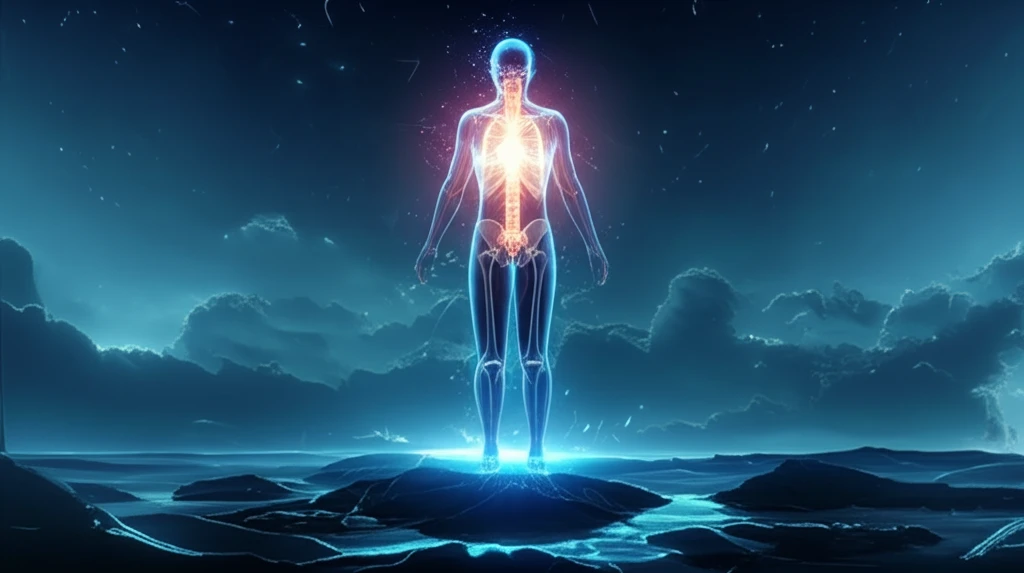 Surreal image of a glowing spine representing craniovertebral reconstruction.