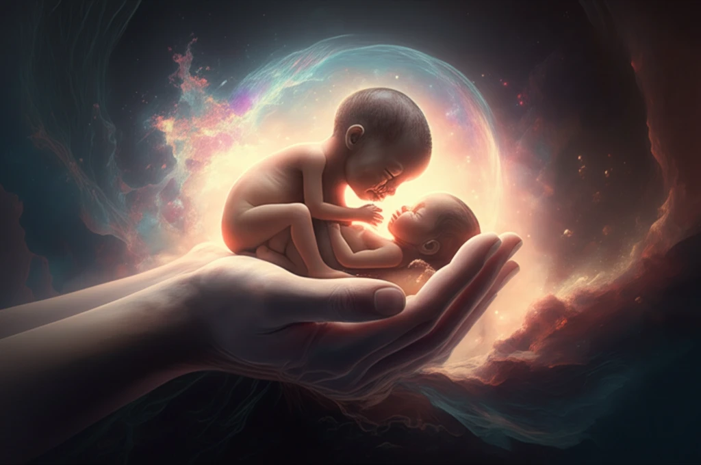 Supportive hands holding a premature baby, symbolizing care and growth.